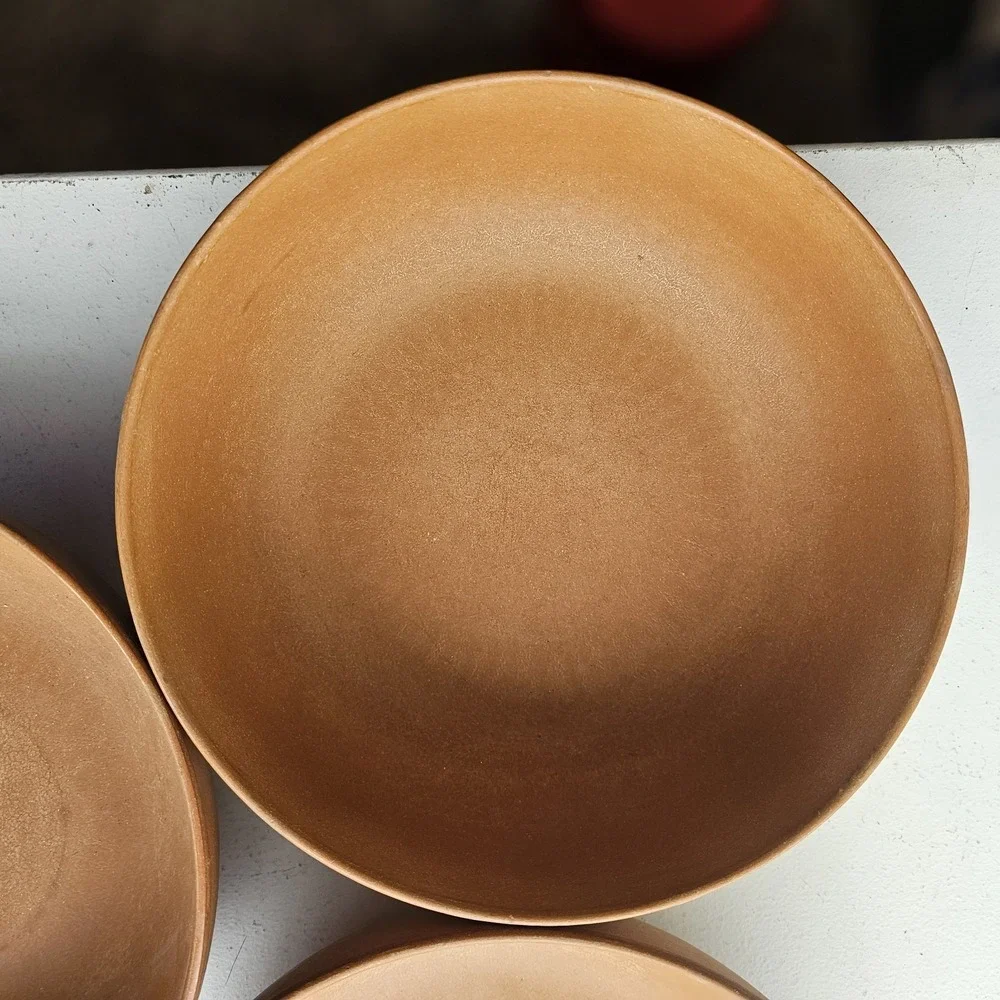 1960s 1970s Lot Of 3 Ellingers Vintage Agatized Wood Serving Bowl #100 9-1/4